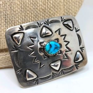 Sterling Turquoise Vintage Belt Buckle